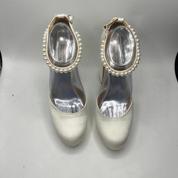 Anthropologie Badgley Mischka Felixa Ankle Strap Platform Heels Size 10 - Picture 5 of 13